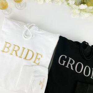 Hoodie ou T-shirt Bordado para Noiva e Noivo