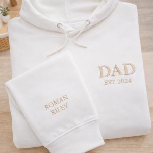 Sweatshirt Bordada Personalizada para Pai | Nomes na Manga